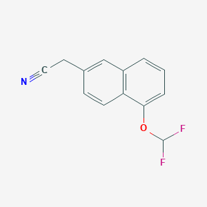 molecular formula C13H9F2NO B15067069 1-(Difluoromethoxy)naphthalene-6-acetonitrile 