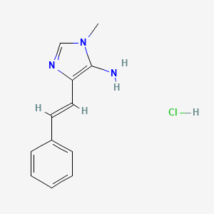 molecular formula C12H14ClN3 B15067120 (E)-1-Methyl-4-styryl-1H-imidazol-5-amine hydrochloride 