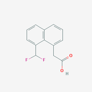 molecular formula C13H10F2O2 B15067182 1-(Difluoromethyl)naphthalene-8-acetic acid 