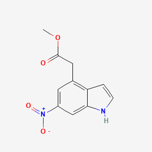 molecular formula C11H10N2O4 B15067209 Methyl 2-(6-nitro-1H-indol-4-yl)acetate 