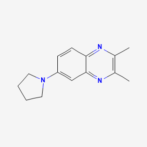 molecular formula C14H17N3 B15067216 2,3-Dimethyl-6-(pyrrolidin-1-yl)quinoxaline 