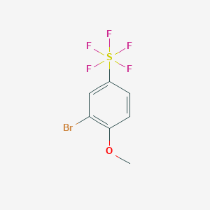 molecular formula C7H6BrF5OS B1506722 1-Methoxy-2-bromo-4-(pentafluorosulfanyl)benzene CAS No. 1211514-99-6