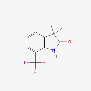 molecular formula C11H10F3NO B15067276 3,3-Dimethyl-7-(trifluoromethyl)indolin-2-one 