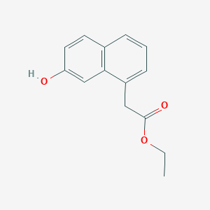 molecular formula C14H14O3 B15067302 Ethyl 2-(7-hydroxynaphthalen-1-yl)acetate 