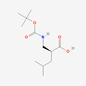 molecular formula C12H23NO4 B1506739 (S)-2-(((叔丁氧羰基)氨基)甲基)-4-甲基戊酸 CAS No. 828254-18-8