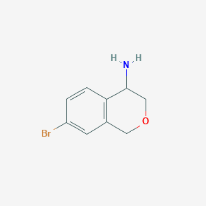 molecular formula C9H10BrNO B15067405 7-bromo-3,4-dihydro-1H-2-benzopyran-4-amine 