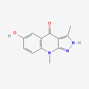 molecular formula C12H11N3O2 B15067410 6-Hydroxy-3,9-dimethyl-1H-pyrazolo[3,4-b]quinolin-4(9H)-one CAS No. 112447-09-3