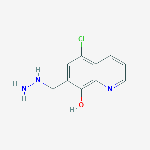 molecular formula C10H10ClN3O B15067436 5-Chloro-7-(hydrazinylmethyl)quinolin-8-ol CAS No. 5444-90-6