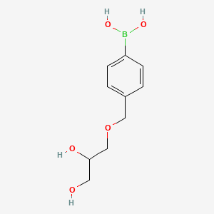 molecular formula C10H15BO5 B15067526 (4-((2,3-Dihydroxypropoxy)methyl)phenyl)boronic acid CAS No. 839705-15-6