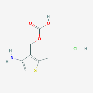 molecular formula C7H10ClNO3S B15067584 (4-Amino-2-methylthiophen-3-yl)methyl hydrogen carbonate hydrochloride 