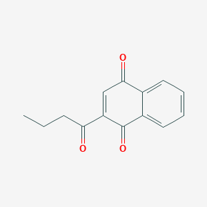 molecular formula C14H12O3 B15067599 1,4-Naphthalenedione, 2-(1-oxobutyl)- CAS No. 65781-70-6