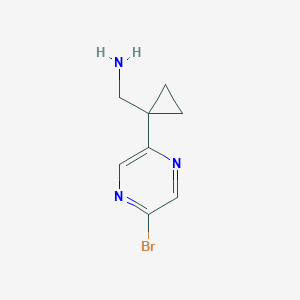 molecular formula C8H10BrN3 B15067640 (1-(5-Bromopyrazin-2-YL)cyclopropyl)methanamine 