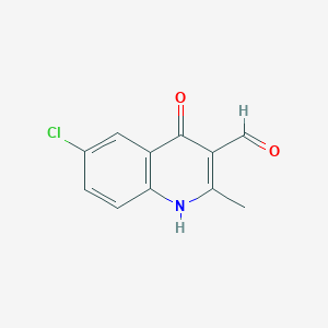 molecular formula C11H8ClNO2 B15067685 6-Chloro-2-methyl-4-oxo-1,4-dihydroquinoline-3-carbaldehyde 