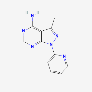 molecular formula C11H10N6 B15067699 3-Methyl-1-(2-pyridinyl)-1H-pyrazolo(3,4-d)pyrimidin-4-amine CAS No. 76982-40-6