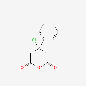 molecular formula C11H9ClO3 B15067810 4-Chloro-4-phenyldihydro-2H-pyran-2,6(3H)-dione 