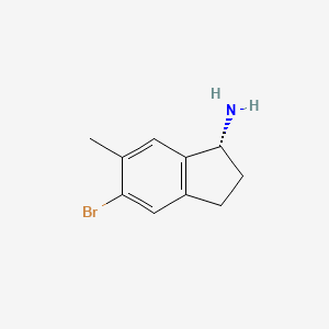 molecular formula C10H12BrN B15067811 (R)-5-Bromo-6-methyl-2,3-dihydro-1H-inden-1-amine 