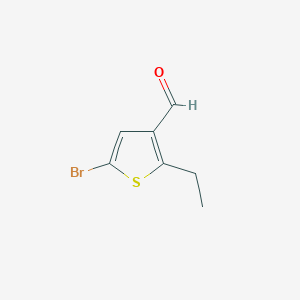 molecular formula C7H7BrOS B15067814 5-Bromo-2-ethylthiophene-3-carbaldehyde 