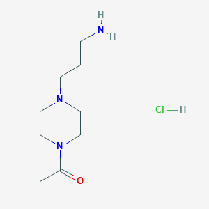 molecular formula C9H20ClN3O B15067903 1-(4-(3-Aminopropyl)piperazin-1-yl)ethanone hydrochloride 