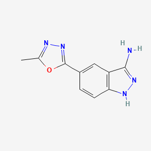 molecular formula C10H9N5O B15068108 5-(5-Methyl-1,3,4-oxadiazol-2-yl)-1H-indazol-3-amine 