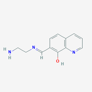 molecular formula C12H13N3O B15068150 7-(((2-Aminoethyl)imino)methyl)quinolin-8-ol CAS No. 189365-08-0