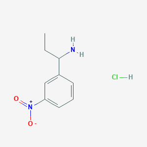 molecular formula C9H13ClN2O2 B15068188 1-(3-Nitrophenyl)propan-1-amine hydrochloride 