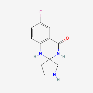 molecular formula C11H12FN3O B15068217 6'-Fluoro-1'H-spiro[pyrrolidine-3,2'-quinazolin]-4'(3'H)-one 