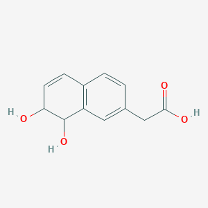 molecular formula C12H12O4 B15068240 2-(7,8-Dihydroxy-7,8-dihydronaphthalen-2-yl)acetic acid CAS No. 606941-29-1