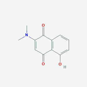 molecular formula C12H11NO3 B15068262 2-(Dimethylamino)-5-hydroxynaphthalene-1,4-dione CAS No. 18512-17-9