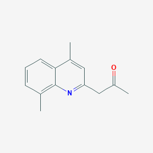 molecular formula C14H15NO B15068295 1-(4,8-Dimethylquinolin-2-yl)propan-2-one 