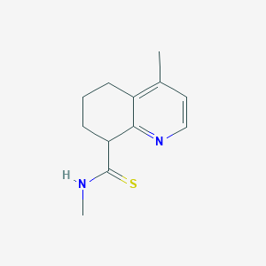 molecular formula C12H16N2S B15068315 N,4-Dimethyl-5,6,7,8-tetrahydroquinoline-8-carbothioamide CAS No. 90298-23-0