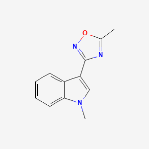 molecular formula C12H11N3O B15068331 5-Methyl-3-(1-methyl-1H-indol-3-yl)-1,2,4-oxadiazole 