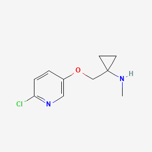 molecular formula C10H13ClN2O B15068352 1-(((6-Chloropyridin-3-yl)oxy)methyl)-N-methylcyclopropanamine 