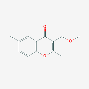 molecular formula C13H14O3 B15068443 3-(Methoxymethyl)-2,6-dimethyl-4H-1-benzopyran-4-one CAS No. 88214-16-8