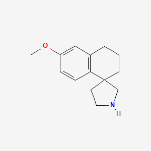 molecular formula C14H19NO B15068447 6-Methoxy-3,4-dihydro-2H-spiro[naphthalene-1,3'-pyrrolidine] 