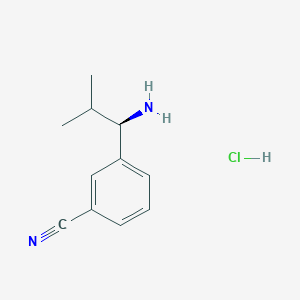 molecular formula C11H15ClN2 B15068531 (R)-3-(1-Amino-2-methylpropyl)benzonitrile hydrochloride CAS No. 1212205-80-5