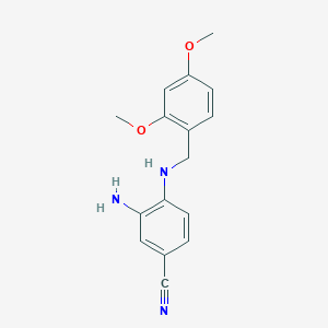 3-Amino-4-{[(2,4-dimethoxyphenyl)methyl]amino}benzonitrile