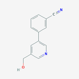 molecular formula C13H10N2O B15068666 3-(5-(Hydroxymethyl)pyridin-3-yl)benzonitrile CAS No. 887973-94-6