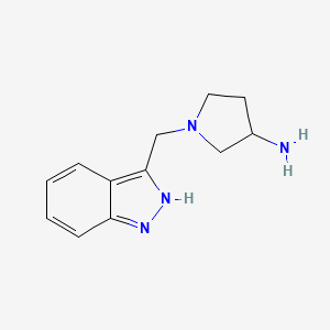 molecular formula C12H16N4 B15068674 1-((1H-Indazol-3-yl)methyl)pyrrolidin-3-amine 