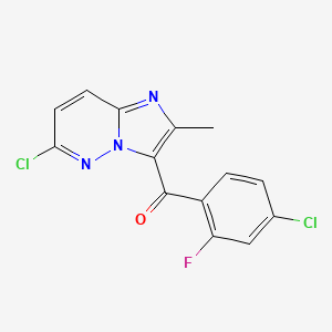 molecular formula C14H8Cl2FN3O B1506876 (4-Chloro-2-fluorophenyl)(6-chloro-2-methylimidazo[1,2-b]pyridazin-3-yl)methanone 