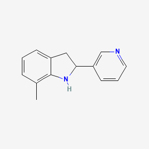 molecular formula C14H14N2 B15068766 7-Methyl-2-(pyridin-3-yl)indoline 