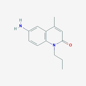 molecular formula C13H16N2O B15068784 6-Amino-4-methyl-1-propylquinolin-2(1H)-one 