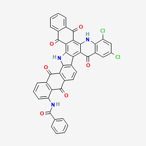 N-(7,9-Dichloro-6,11,14,19,20,21-hexahydro-5,11,14,19,21-pentaoxo-5H-naphtho(2,3-c)naphth(2',3':6,7)indolo(3,2-a)acridin-15-yl)benzamide