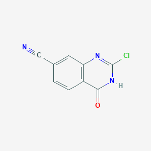 molecular formula C9H4ClN3O B15068880 2-Chloro-4-oxo-3,4-dihydroquinazoline-7-carbonitrile 