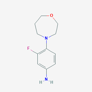 molecular formula C11H15FN2O B15068884 3-Fluoro-4-(1,4-oxazepan-4-yl)aniline CAS No. 918137-43-6