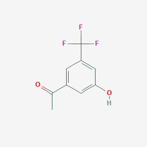 molecular formula C9H7F3O2 B15069086 1-[3-Hydroxy-5-(trifluoromethyl)phenyl]ethan-1-one 