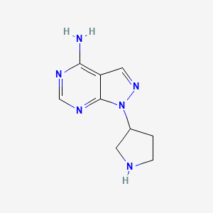 molecular formula C9H12N6 B15069108 1-(Pyrrolidin-3-yl)-1H-pyrazolo[3,4-d]pyrimidin-4-amine 