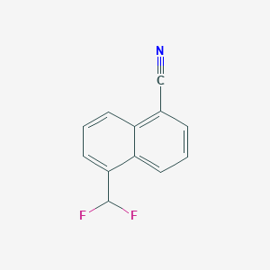 molecular formula C12H7F2N B15069136 1-Cyano-5-(difluoromethyl)naphthalene 