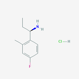 molecular formula C10H15ClFN B15069165 (R)-1-(4-Fluoro-2-methylphenyl)propan-1-amine hydrochloride CAS No. 1213560-34-9