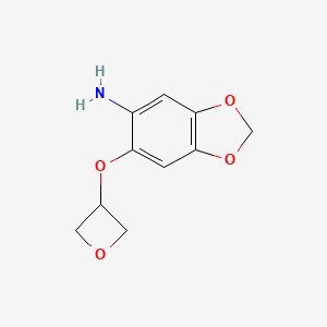 molecular formula C10H11NO4 B15069182 6-(Oxetan-3-yloxy)benzo[d][1,3]dioxol-5-amine 