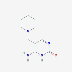 molecular formula C10H16N4O B15069185 6-Amino-5-(piperidin-1-ylmethyl)pyrimidin-2(1H)-one CAS No. 919524-55-3